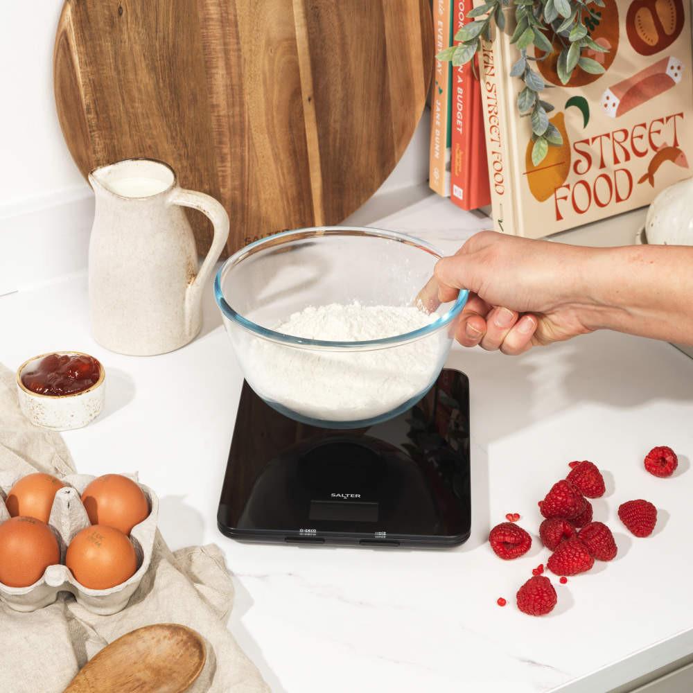 Salter Glass Digital Kitchen Scale 5kg - Black