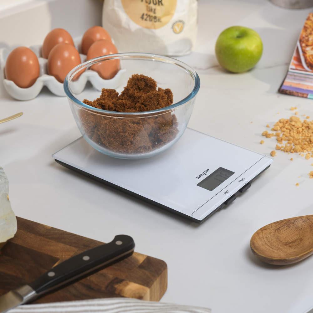 Salter Glass Digital Kitchen Scale – White