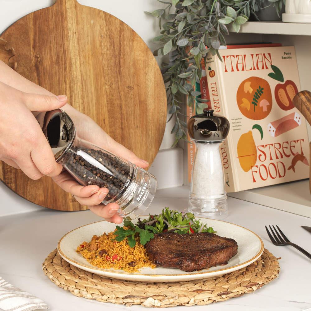 Salter Harper Mill Set - Clear/Grey