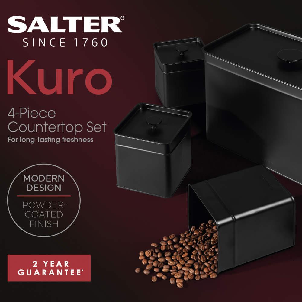 Salter Kuro 4-Piece Bread Bin & Canister Set