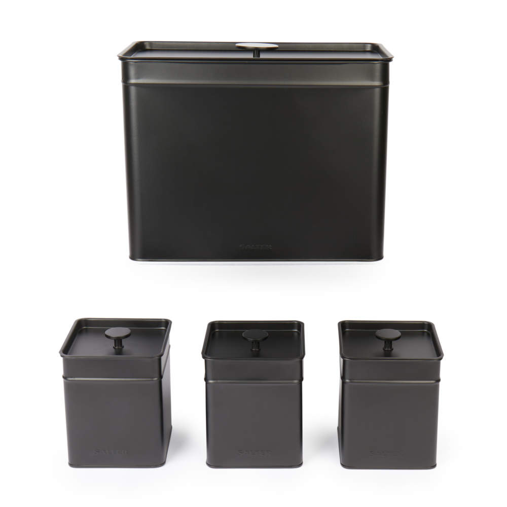 salter Kuro 4-Piece Bread Bin & Canister Set