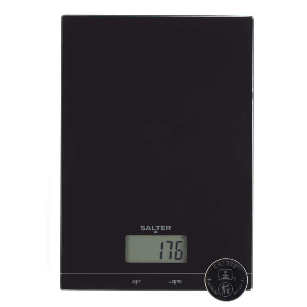 salter Kuro Glass Electronic Kitchen Scale - Black