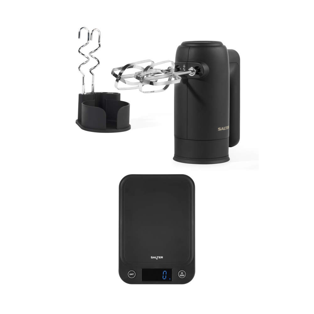 salter Kuro Hand Mixer & Kitchen Scale Set – Black