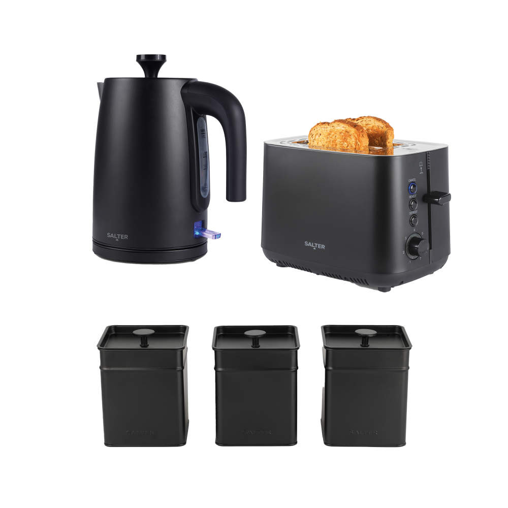 salter Kuro Kettle 2-Slice Toaster & Canister Set