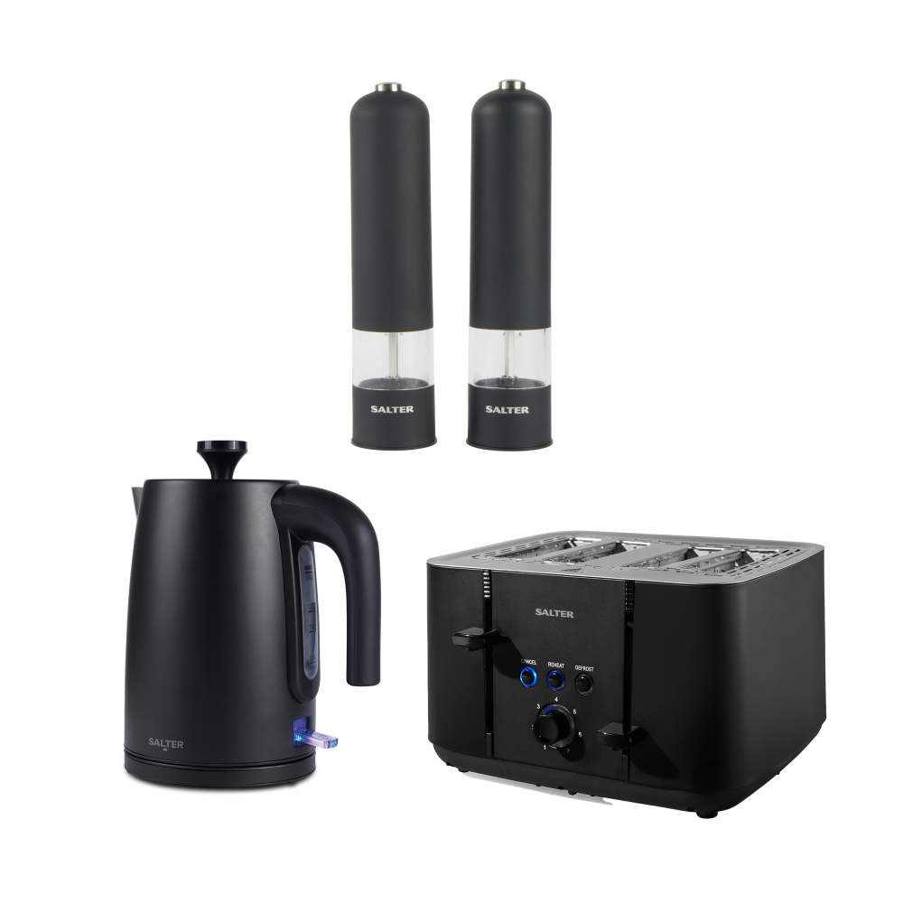 salter Kuro Kettle Toaster & Electronic Mill Set