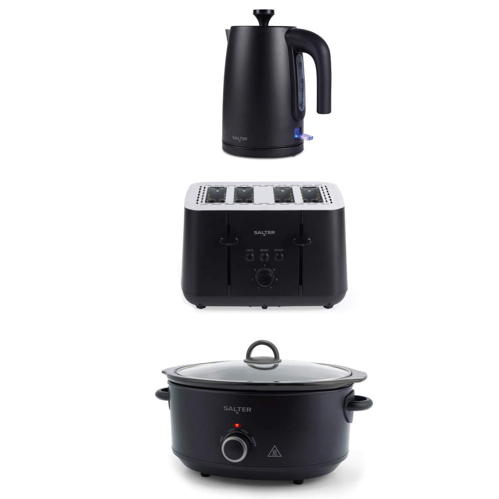 salter Kuro Kettle Toaster & Slow Cooker – Black