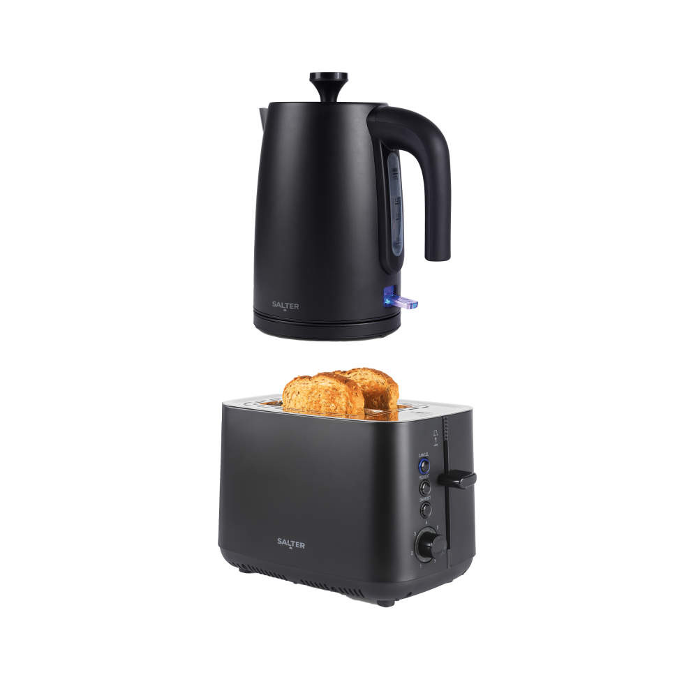 salter Kuro Toaster & Kettle Set – 2-Slice- Black