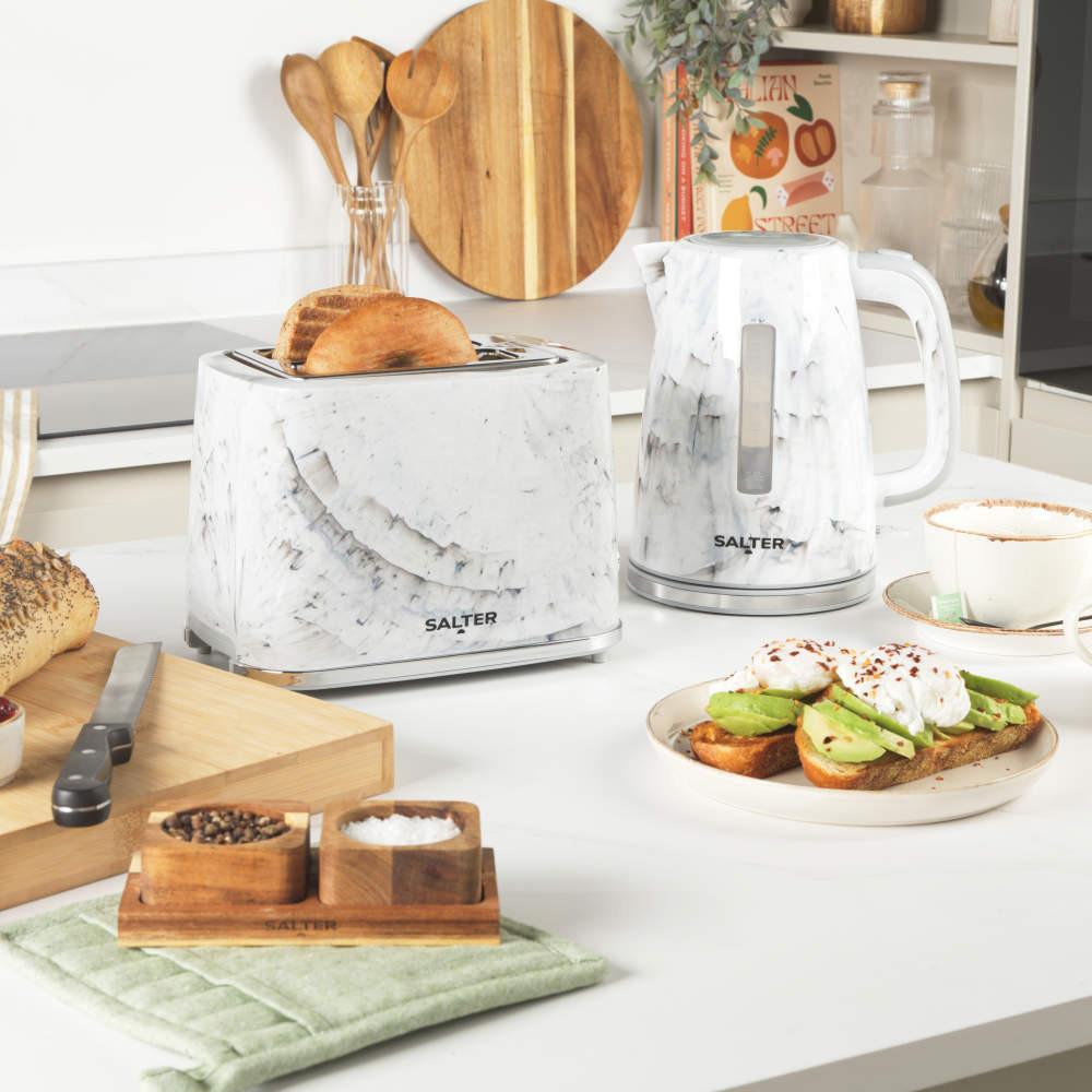 Salter Marble 2-Slice Toaster – White
