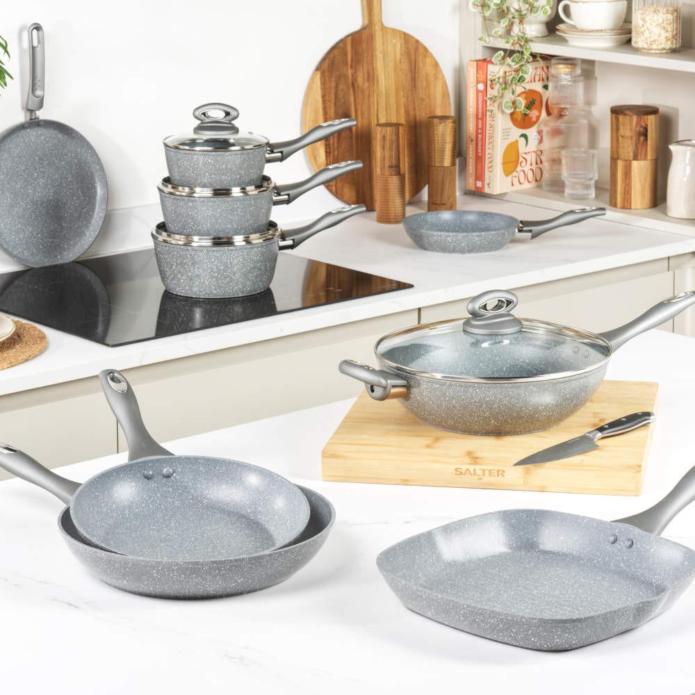Salter Marblestone 28cm Frying Pan & Wok Set