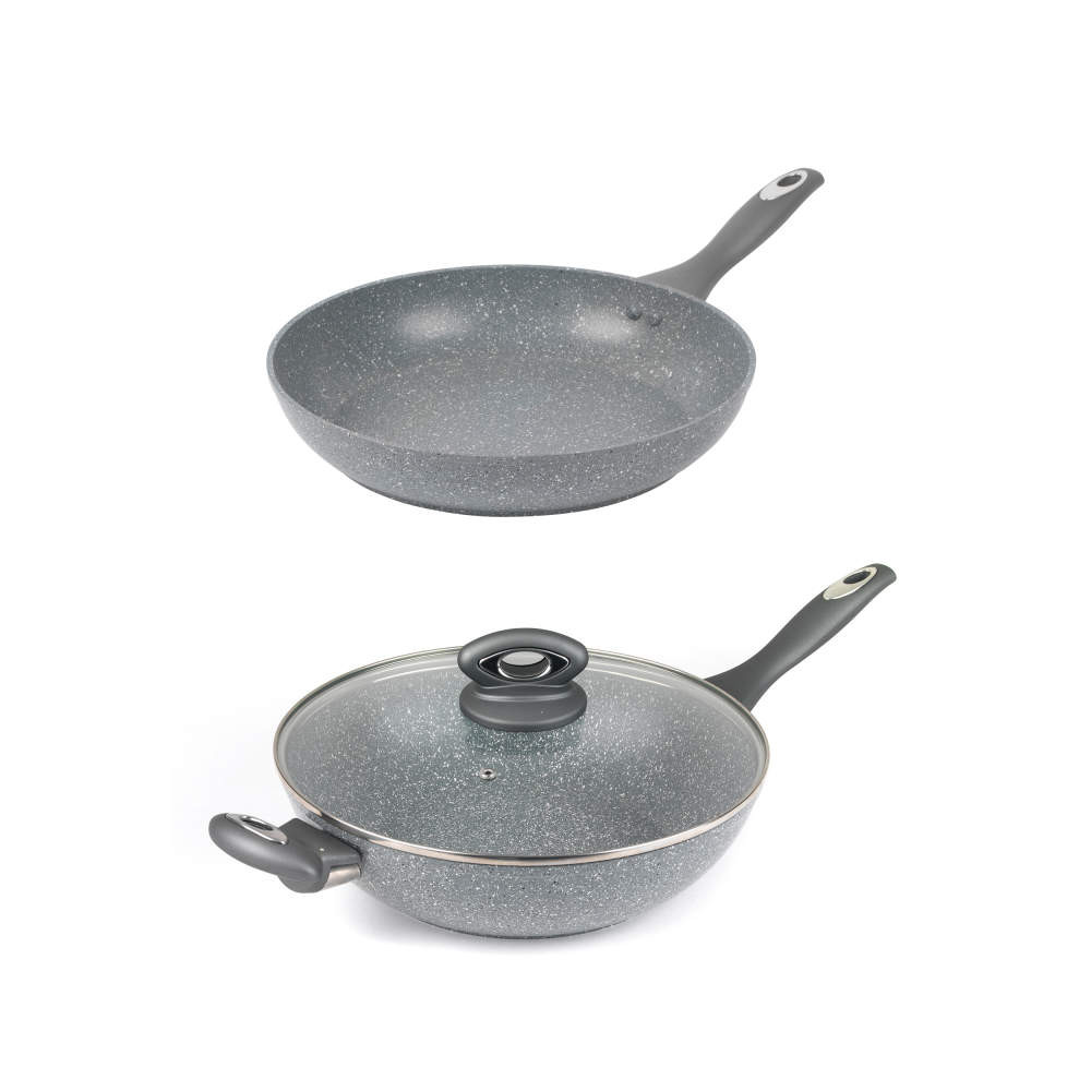 salter Marblestone 28cm Frying Pan & Wok Set