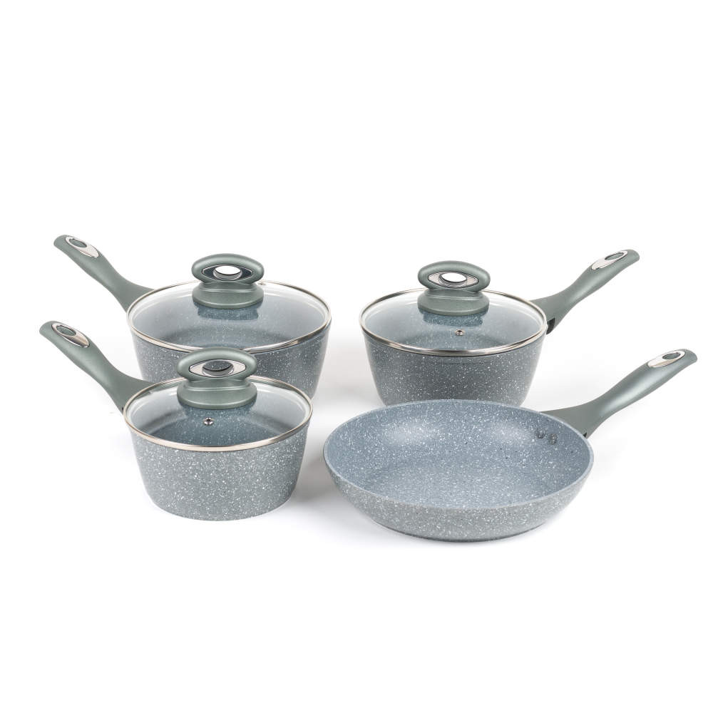 salter Marblestone 4-Piece Frying Pan & Saucepan Set