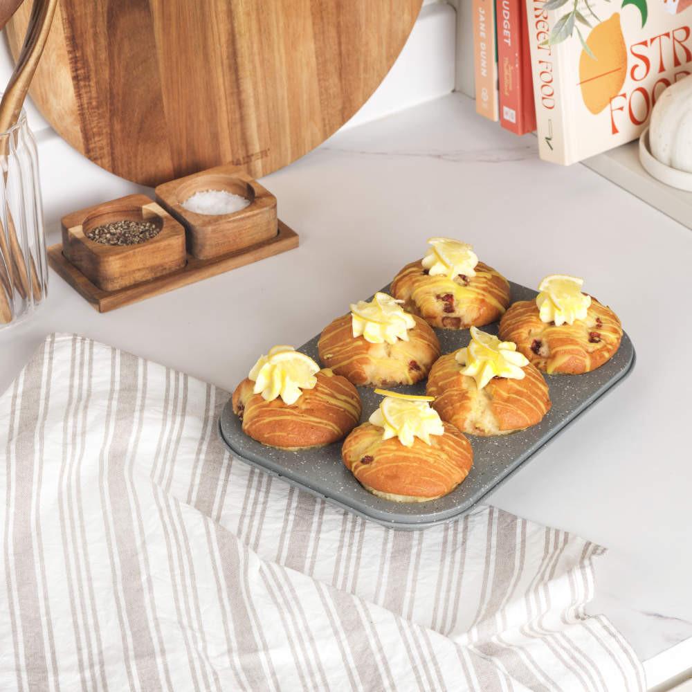 Salter Marblestone 6 Cup Muffin Tray
