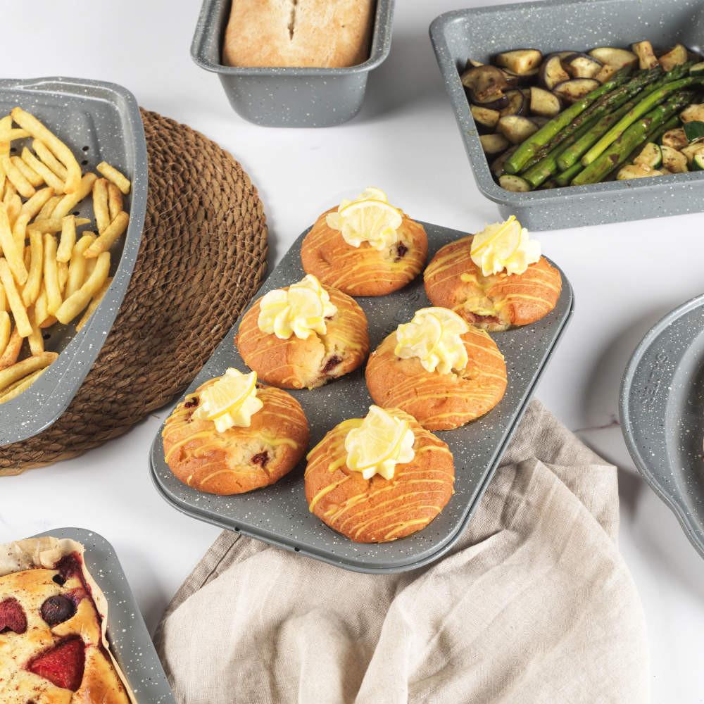 Salter Marblestone 6 Cup Muffin Tray