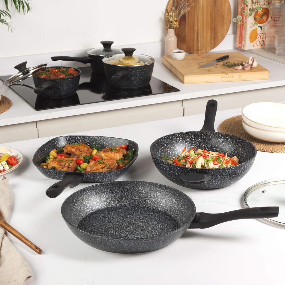 Salter Megastone 3-Piece Frying Pan Set - 20/24/28cm