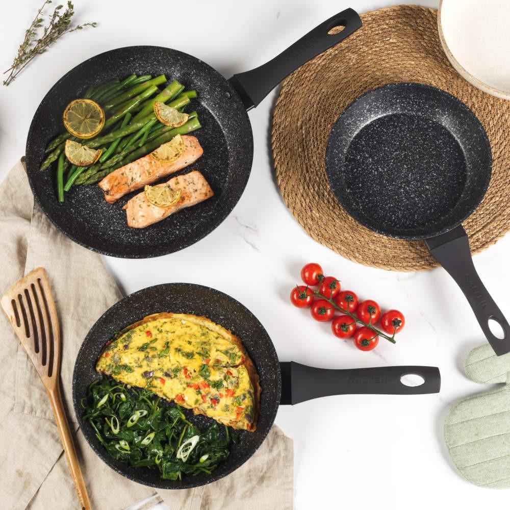 Salter Megastone 3-Piece Frying Pan Set - 24/28/30cm