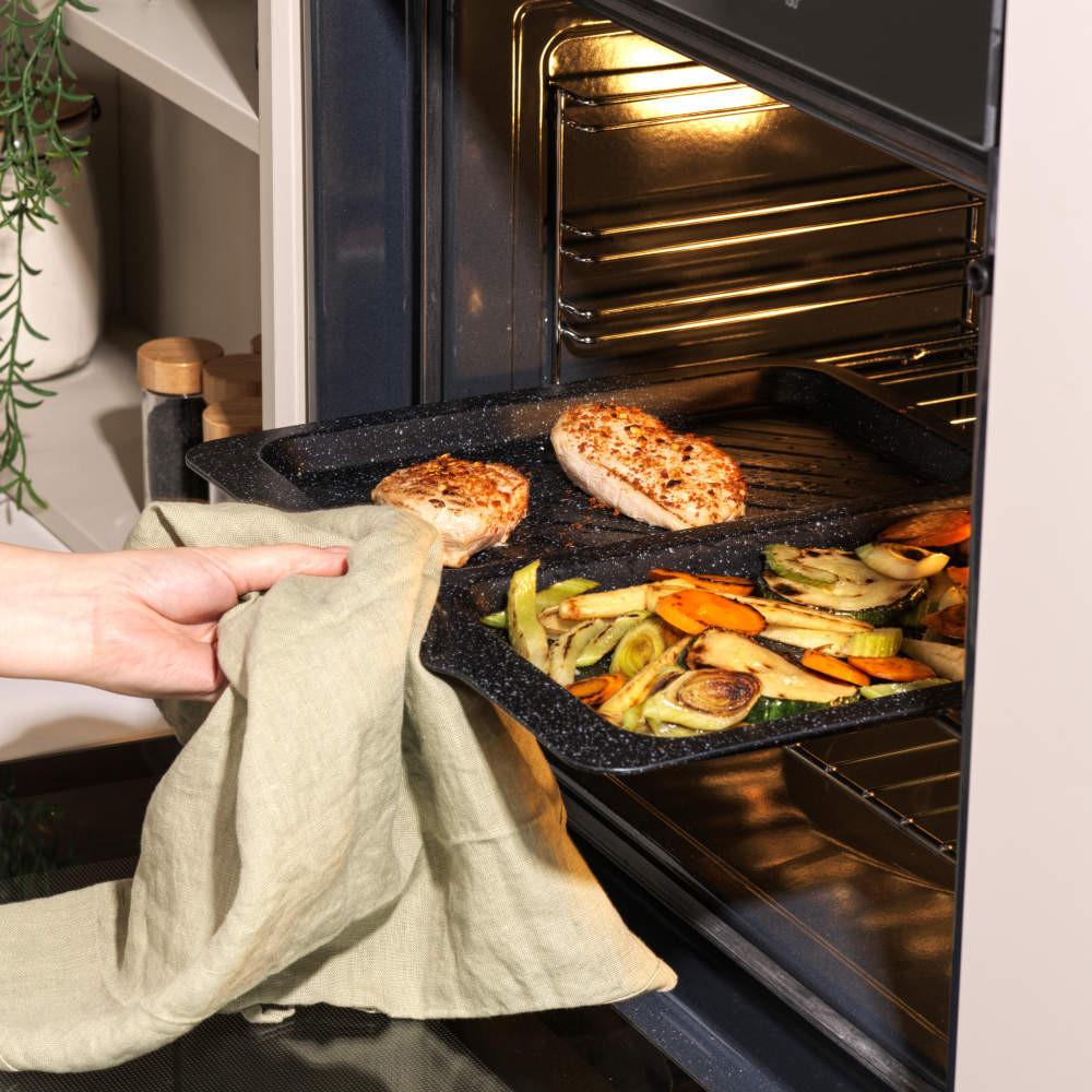 Salter Megastone 40cm Split Baking Tray - 2 Pack