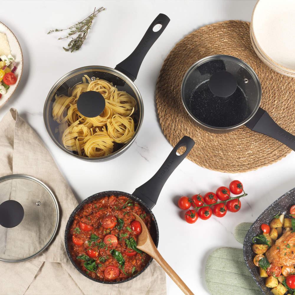 Salter Megastone 5-Piece Pot & Pan Set