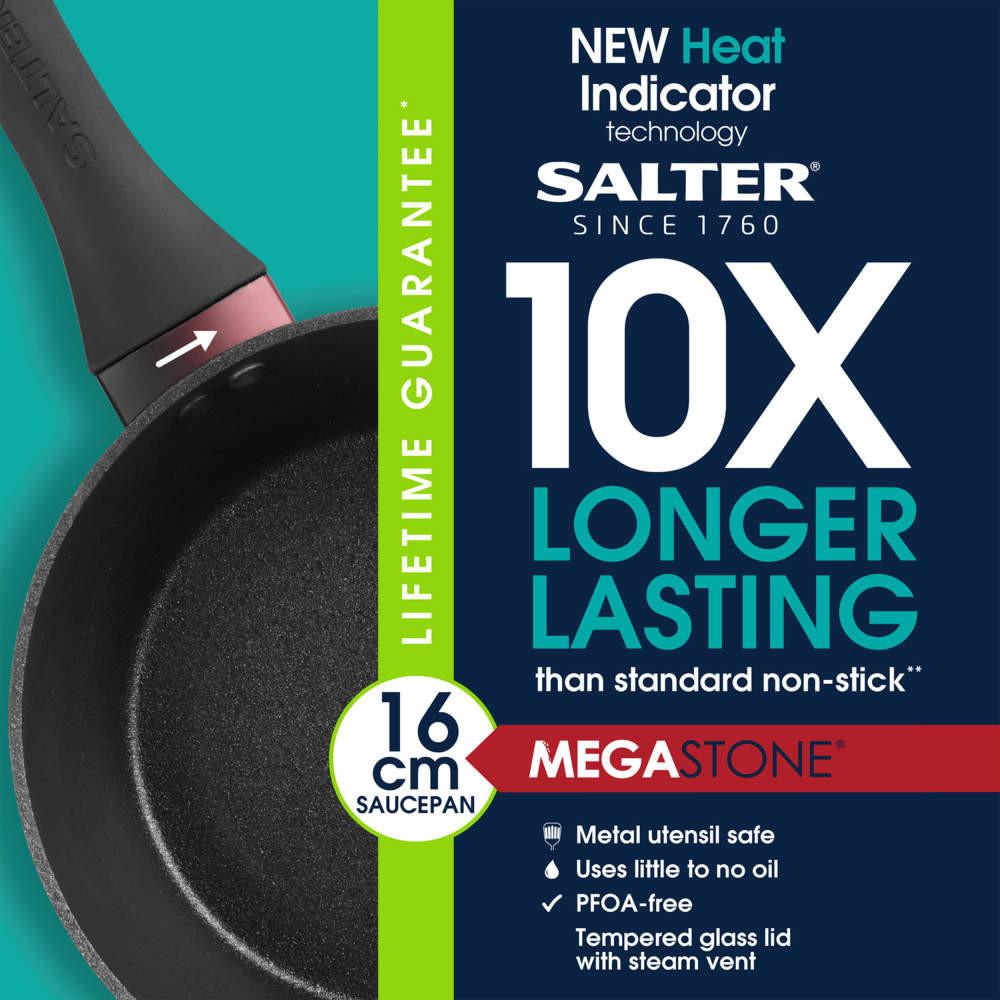 Salter Megastone Thermo Collar 16cm Saucepan