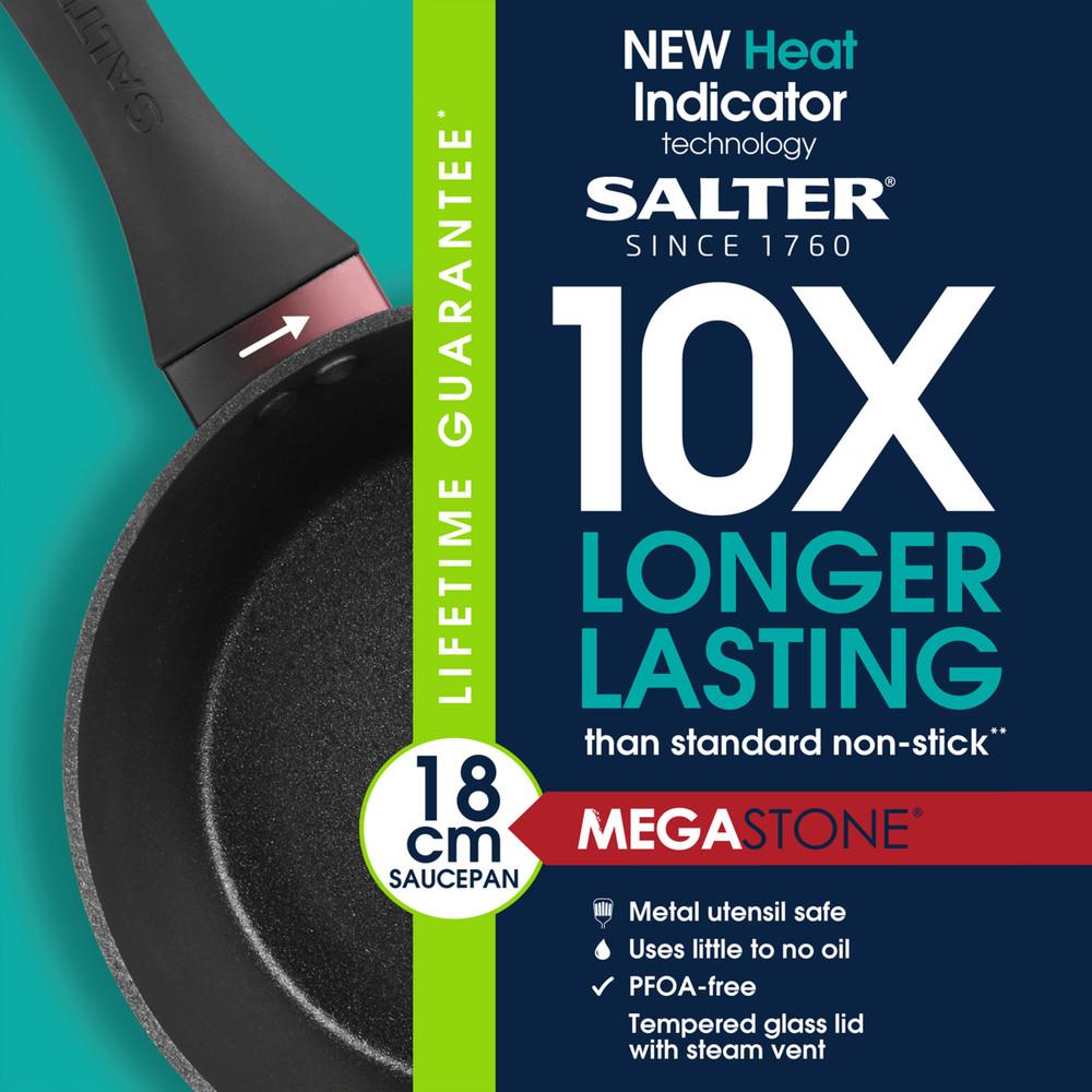 Salter Megastone Thermo Collar 18cm Saucepan