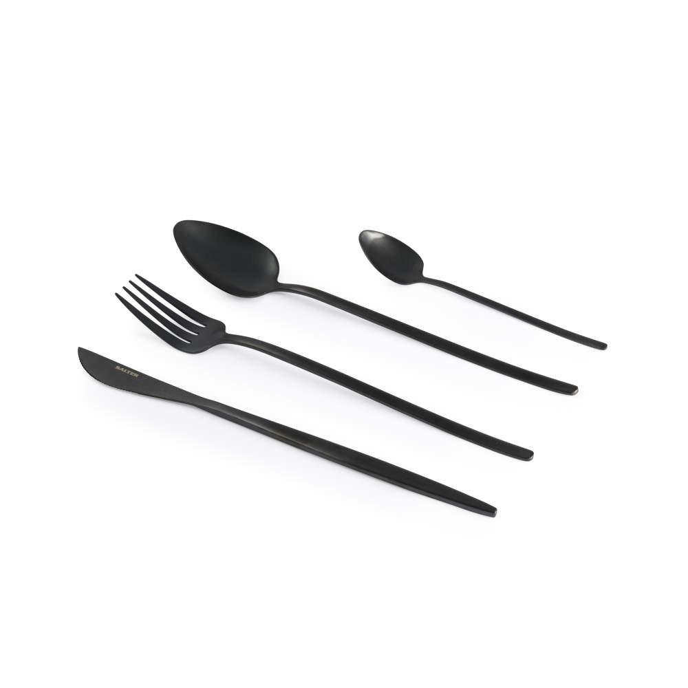 Salter Noir 32-Piece Cutlery Set - Black