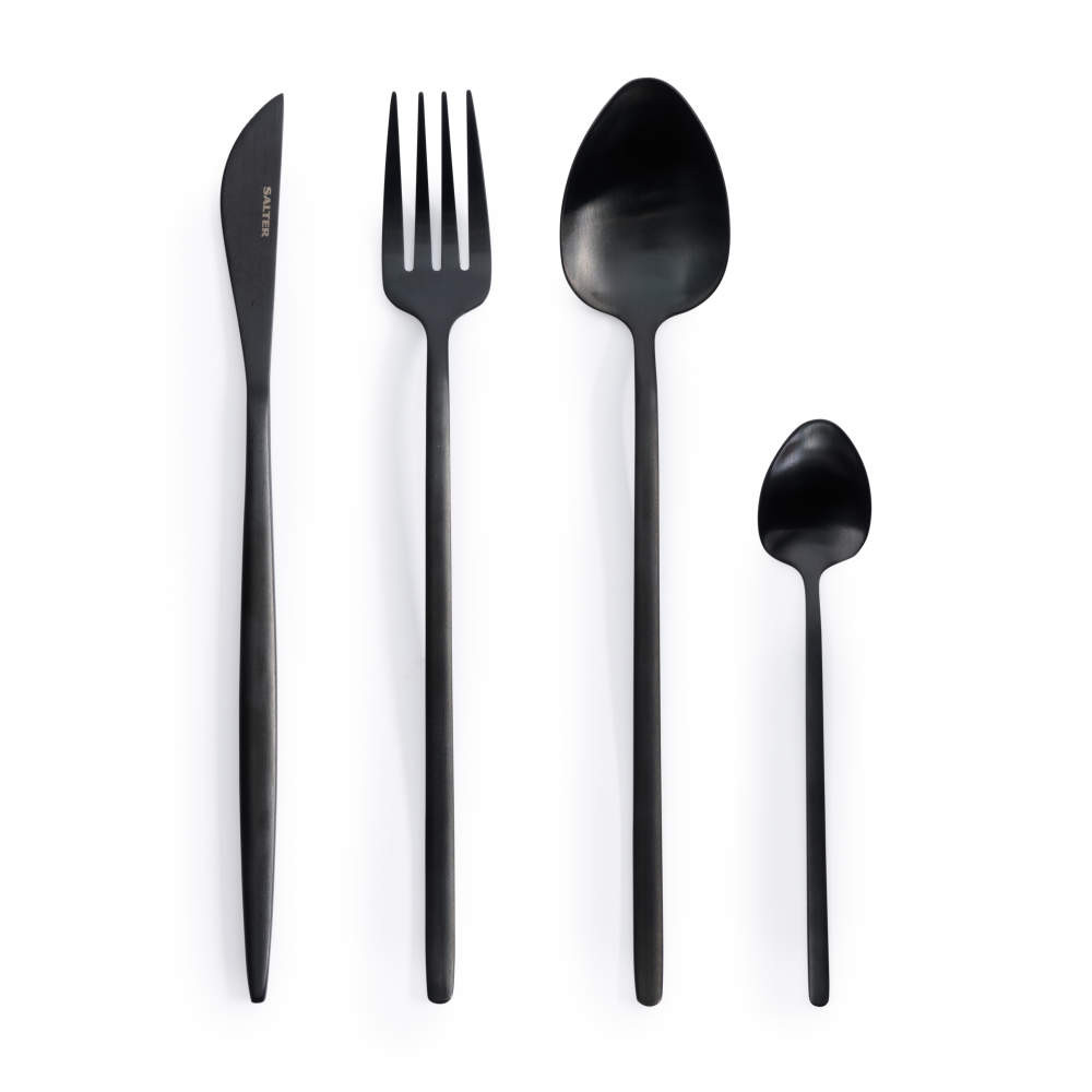 salter Noir 48-Piece Cutlery Set - Black