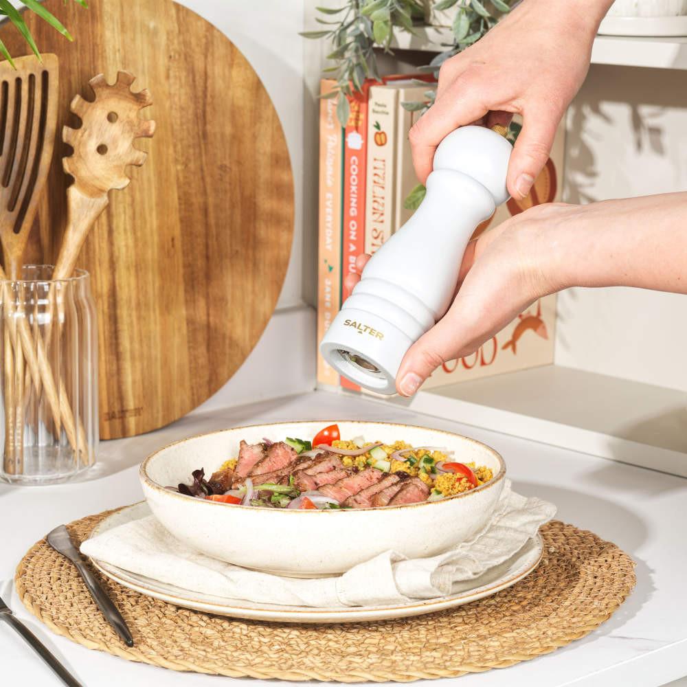 Salter Olea Salt & Pepper Mill - Light Grey