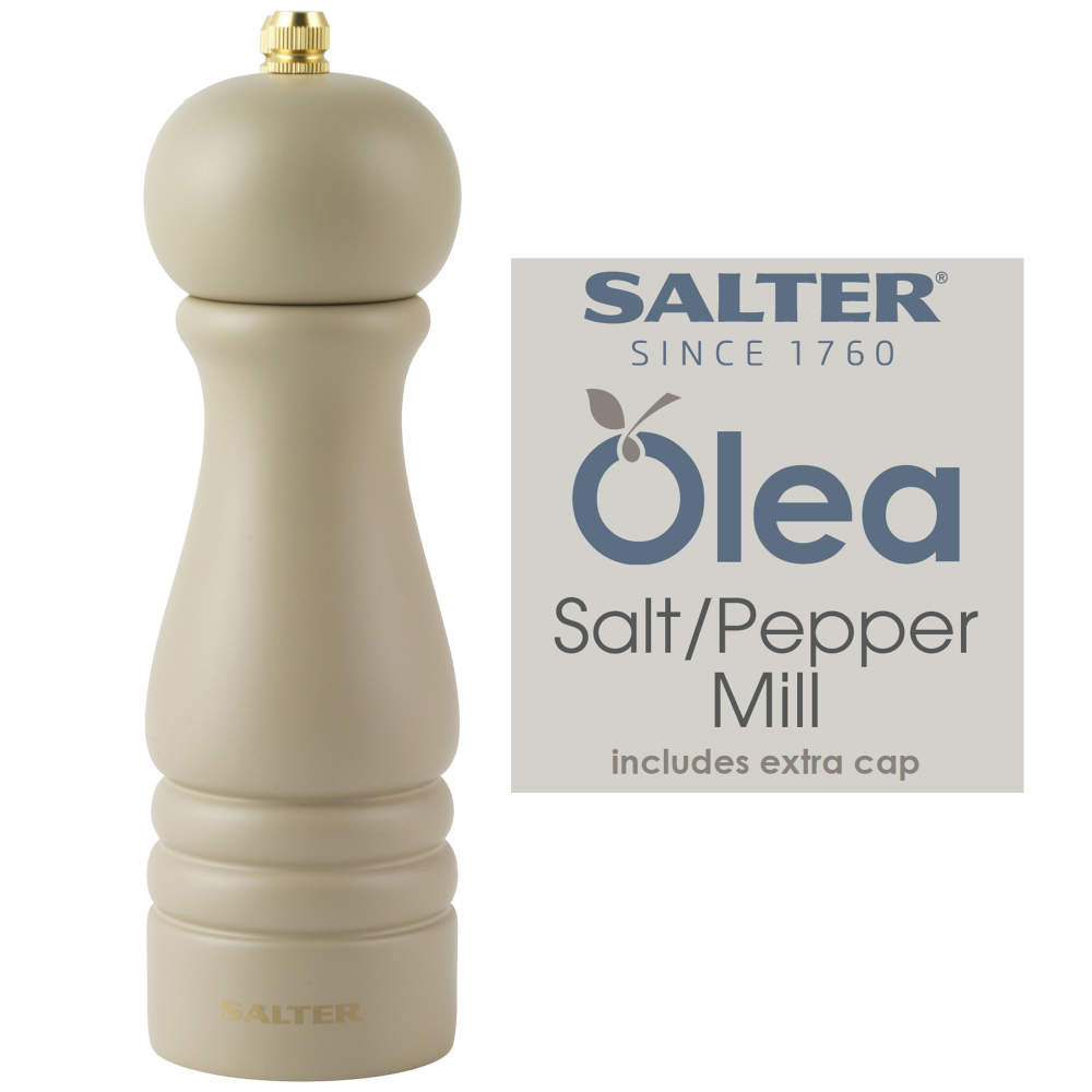 Salter Olea Salt & Pepper Mill Set - Beige/Charcoal