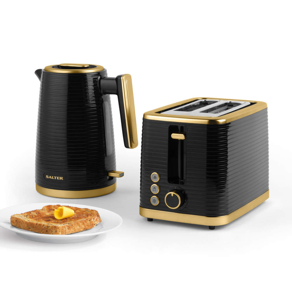 salter Palermo Kettle & 2-Slice Toaster Set - Black