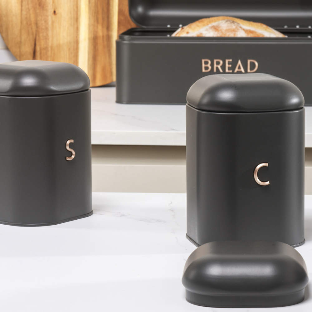 Salter Pebble 3-Piece Canister Set - Charcoal
