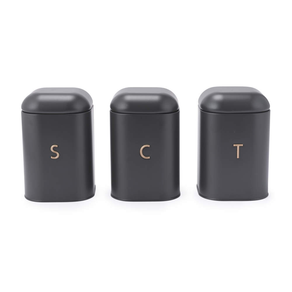 salter Pebble 3-Piece Canister Set - Charcoal