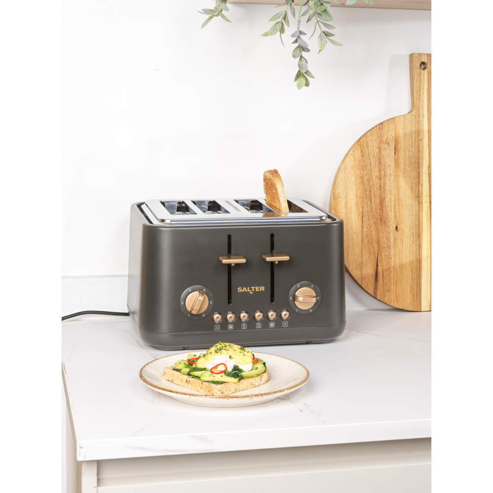 Salter Pebble 4-Slice Toaster - Charcoal
