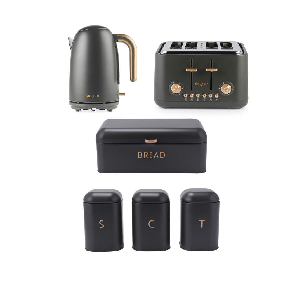 salter Pebble 6-Piece Countertop Set - Charcoal