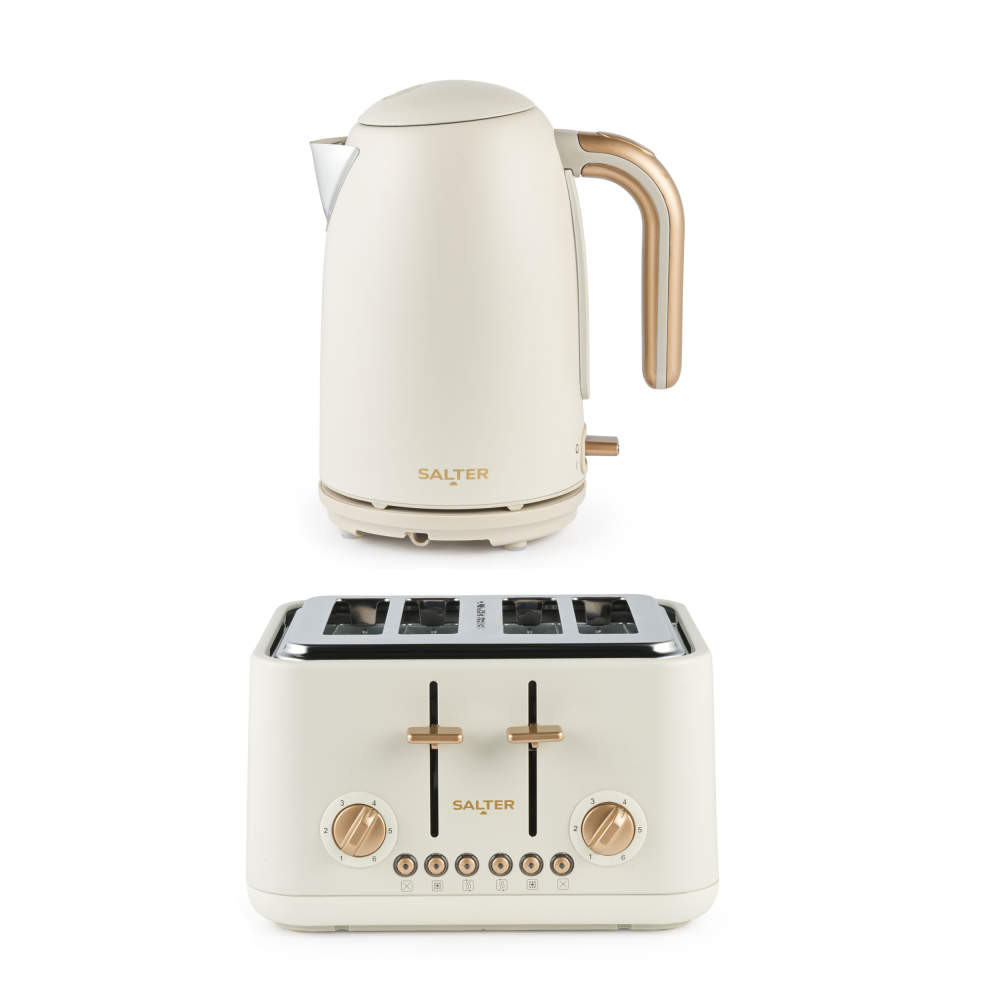 salter Pebble Kettle & 4-Slice Toaster Set – Stone