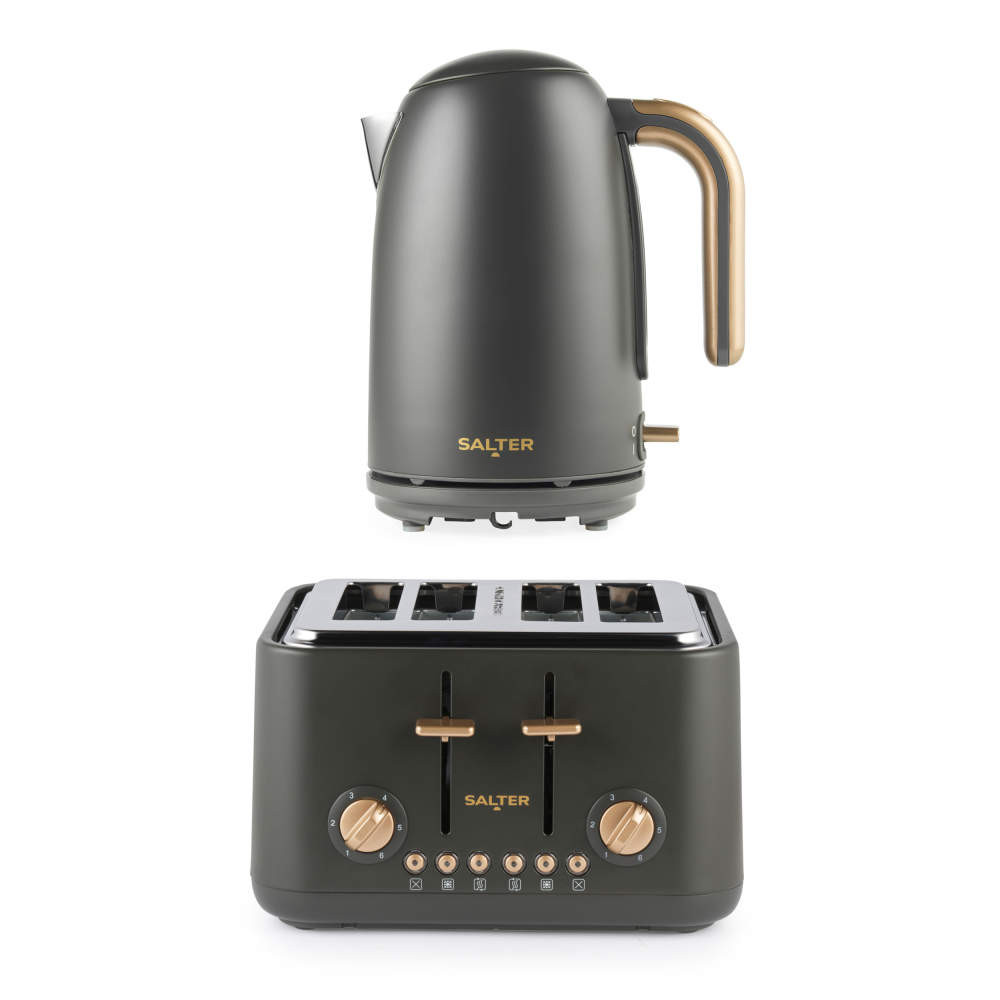 salter Pebble Kettle & Toaster Set – Charcoal
