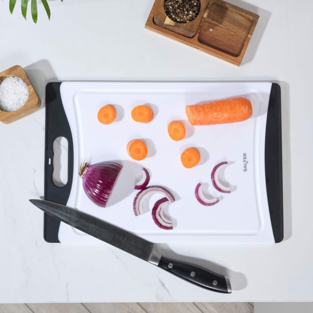 Salter Plastic Chopping Board – Black/White