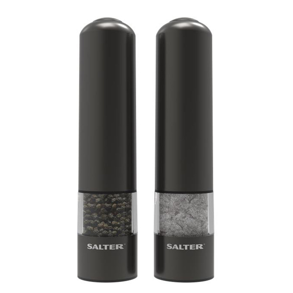 Salter Rechargeable Salt & Pepper Mills - Gunmetal
