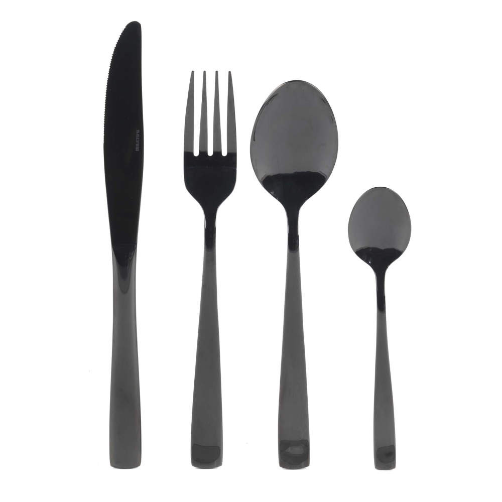 salter Regal 16-Piece Cutlery Set - Black