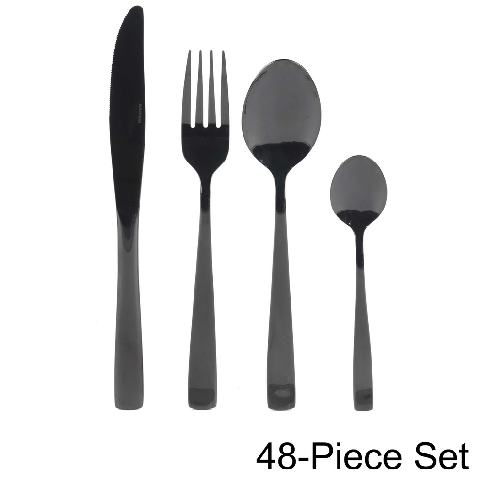 salter Regal 48-Piece Cutlery Set - Black