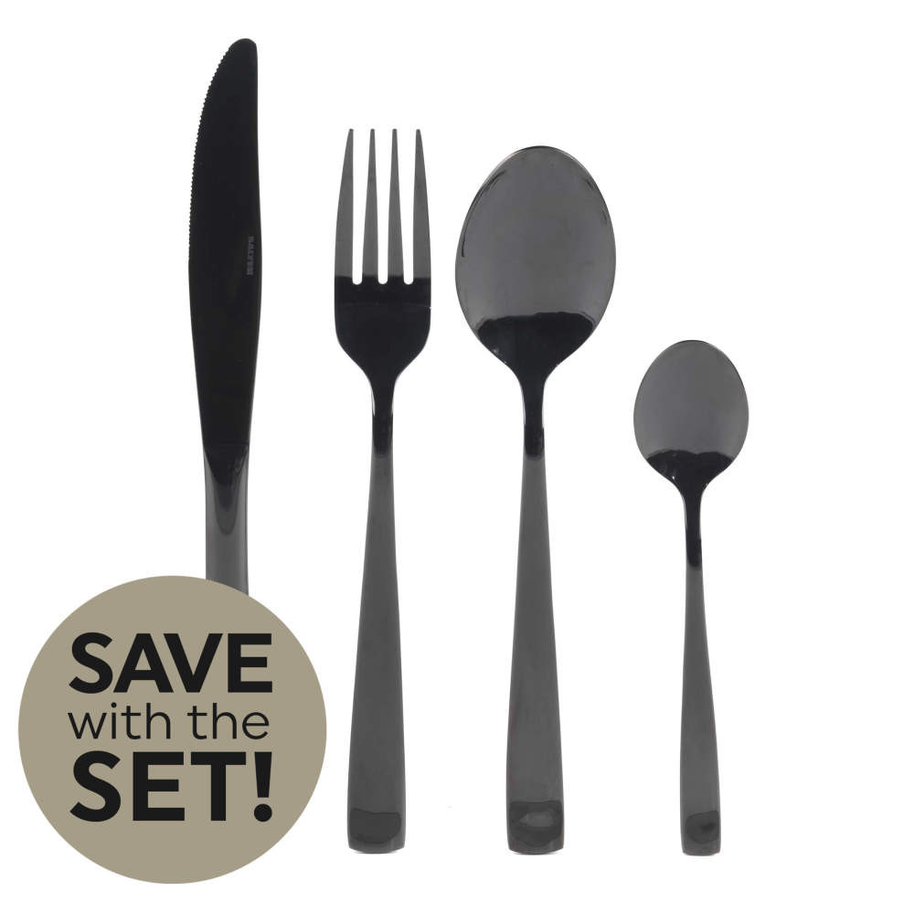Salter Regal 64-Piece Cutlery Set - Black