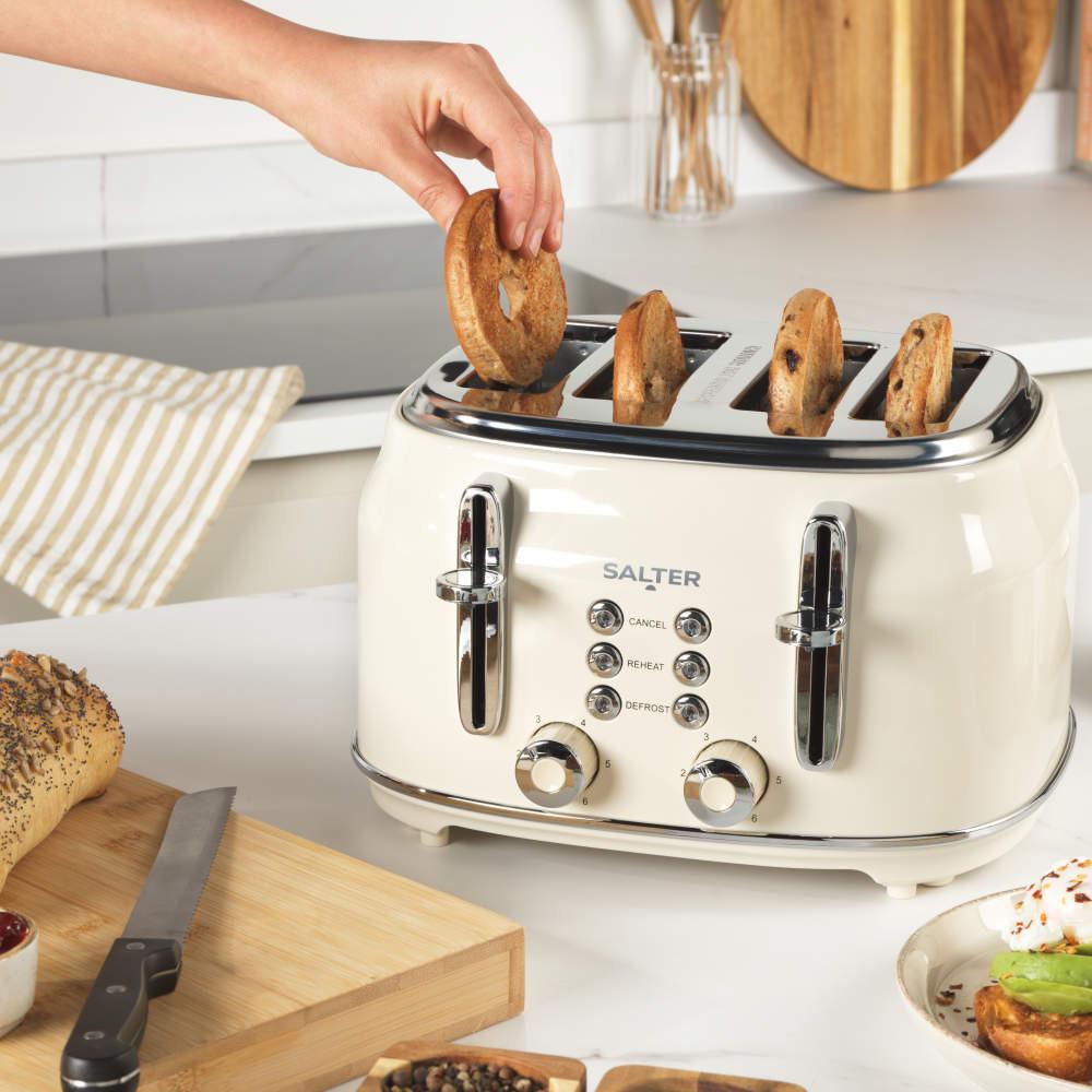 Salter Retro 4-Slice Toaster - Cream