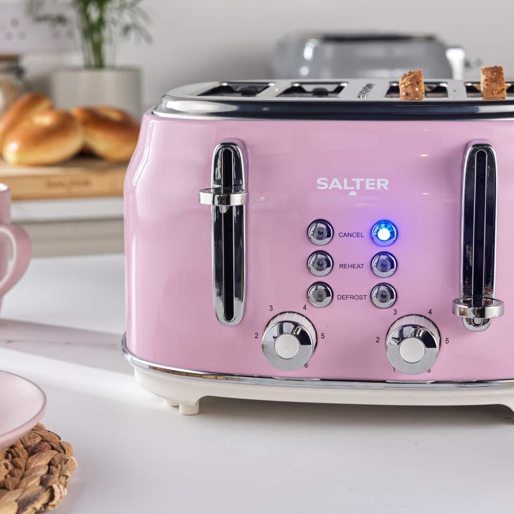 Salter Retro 4-Slice Toaster - Pink