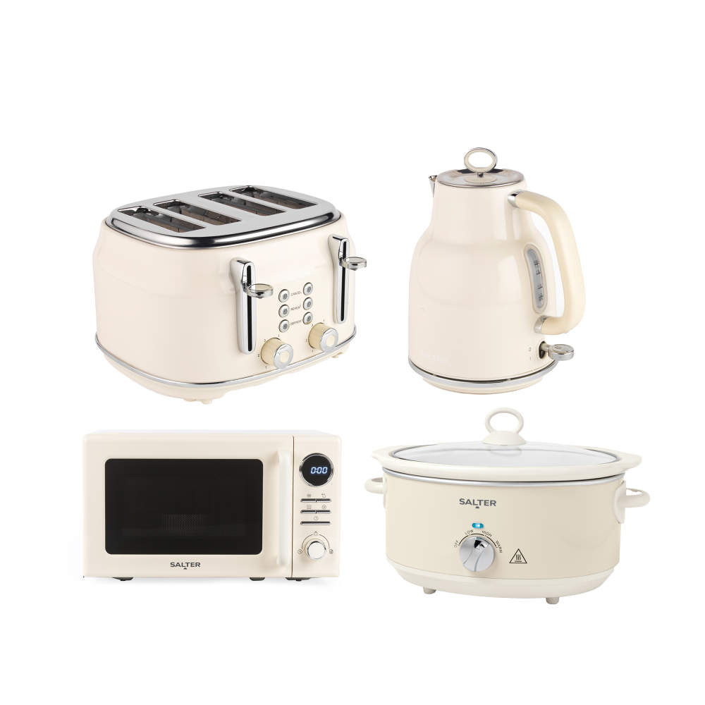salter Retro Cream Kitchen Set - 6L Slow Cooker