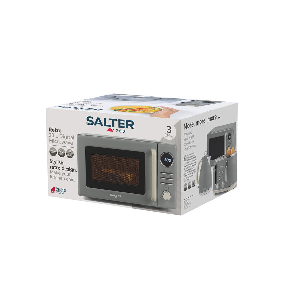 Salter Retro Digital Microwave - Grey