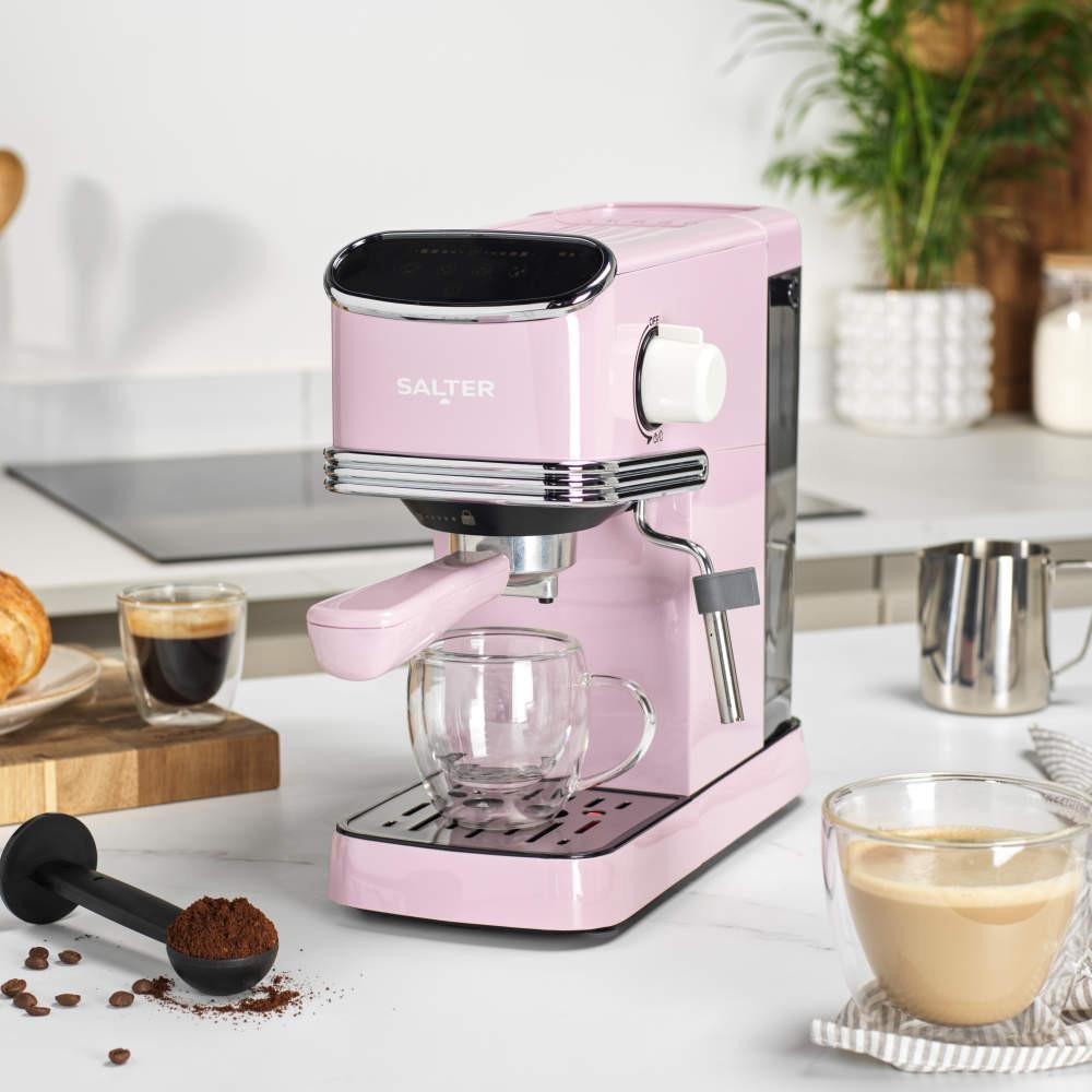 Salter Retro Espresso Coffee Machine - Pink