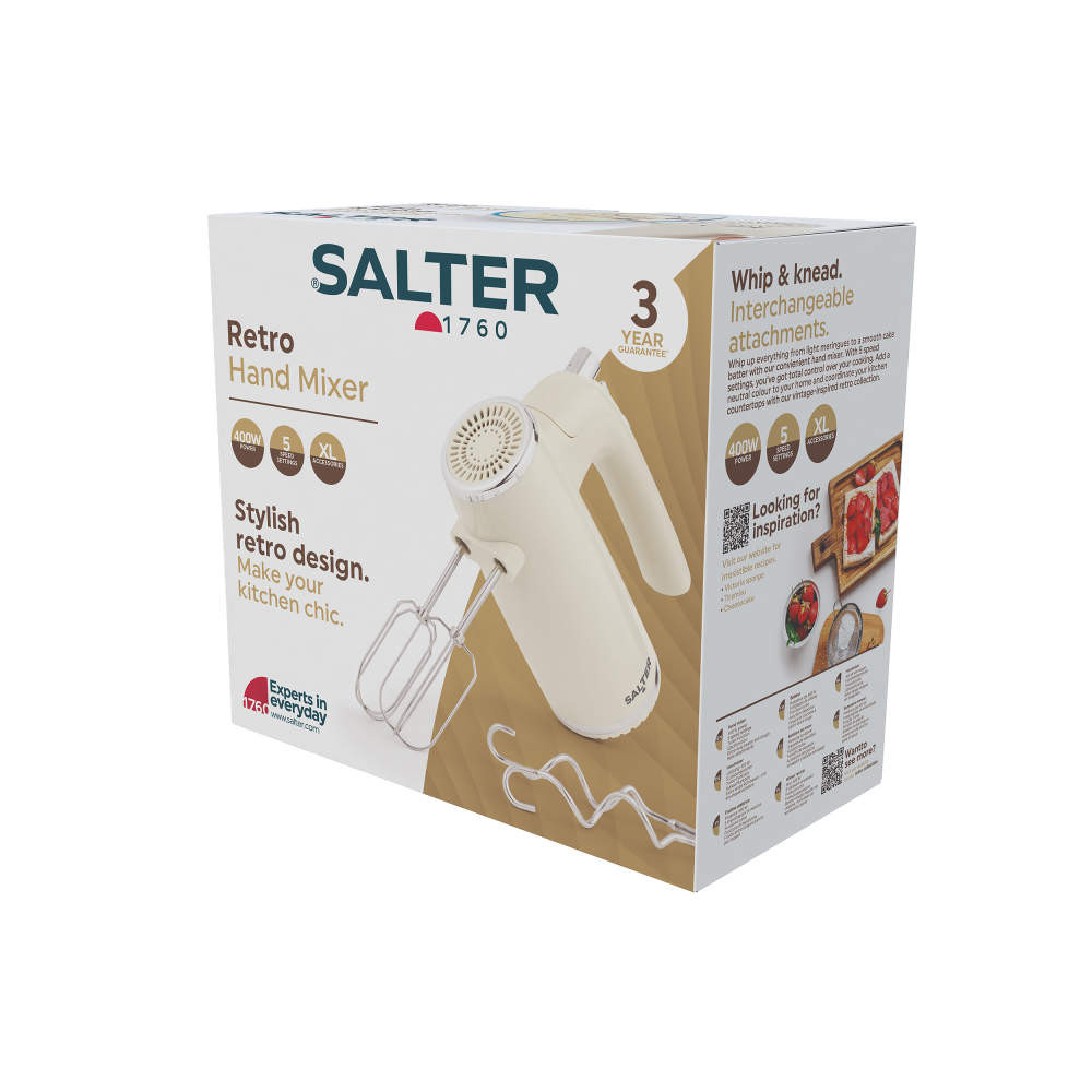 Salter Retro Hand Mixer - Cream