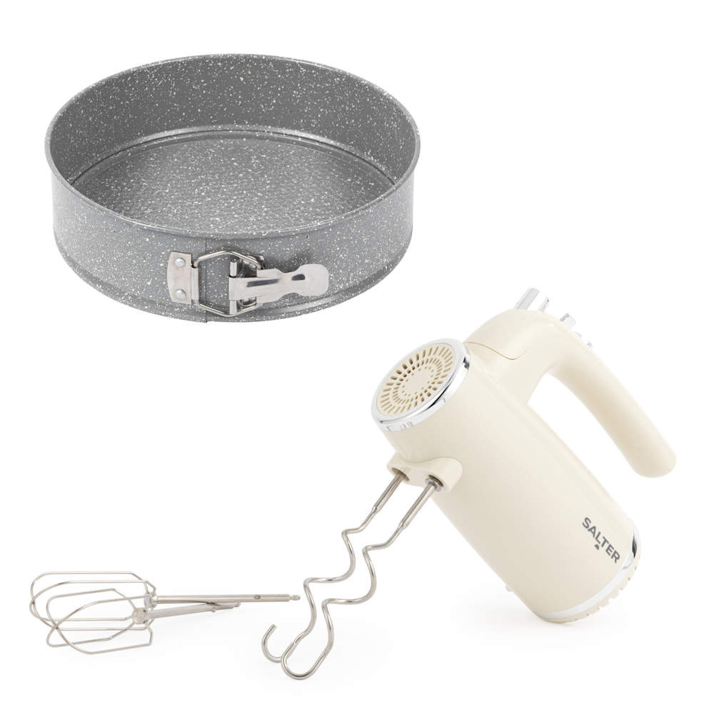 salter Retro Hand Mixer & Marblestone Cake Tin