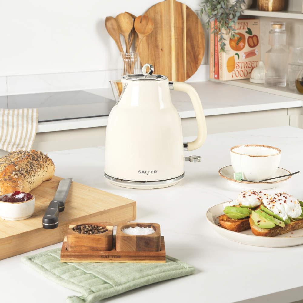 Salter Retro Kettle & 2-Slice Toaster Set – Cream