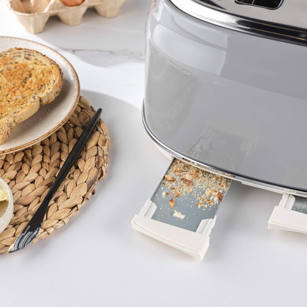 Salter Retro Kettle & 4-Slice Toaster Set - Grey