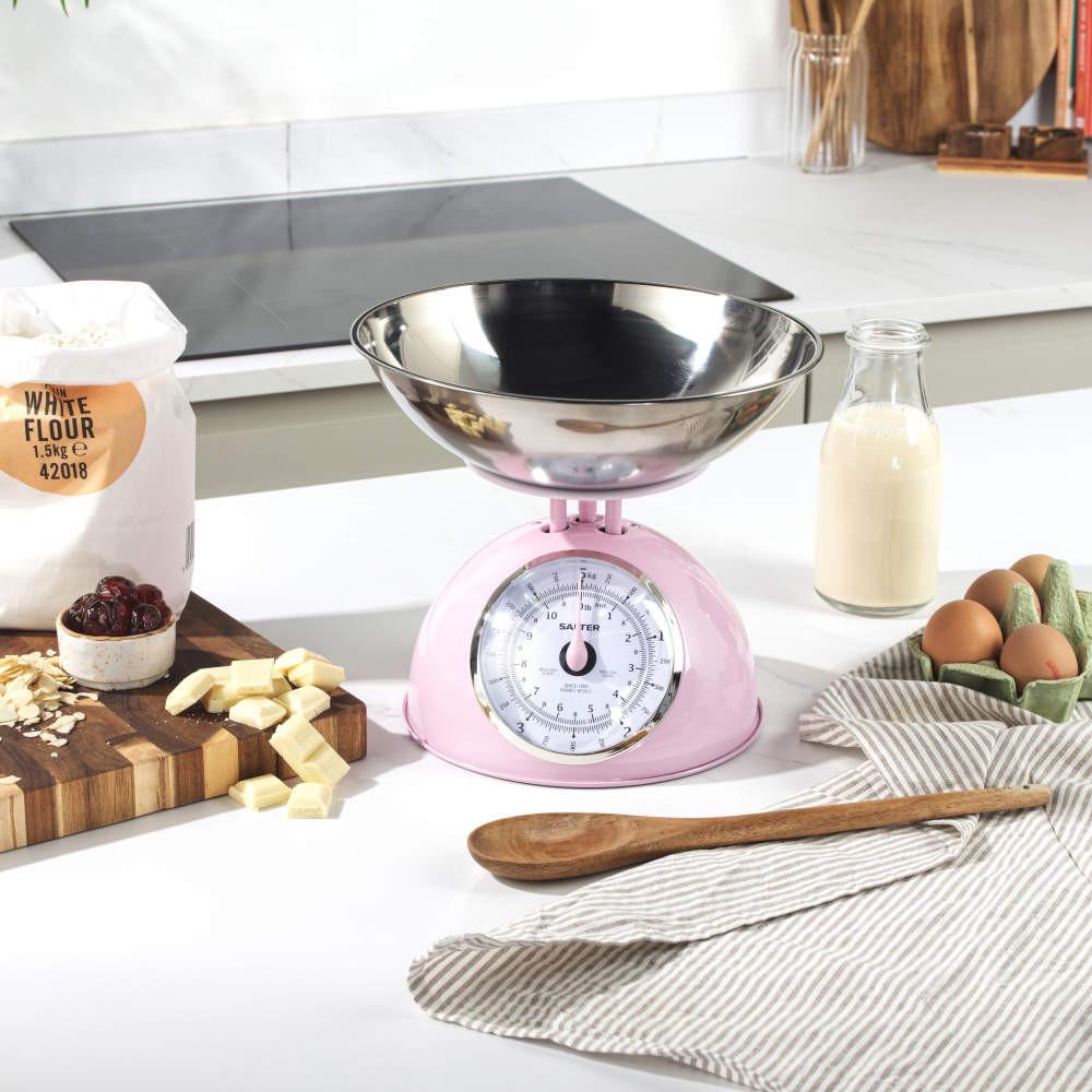 Salter Retro Kettle Toaster & Kitchen Scale Set – Pink
