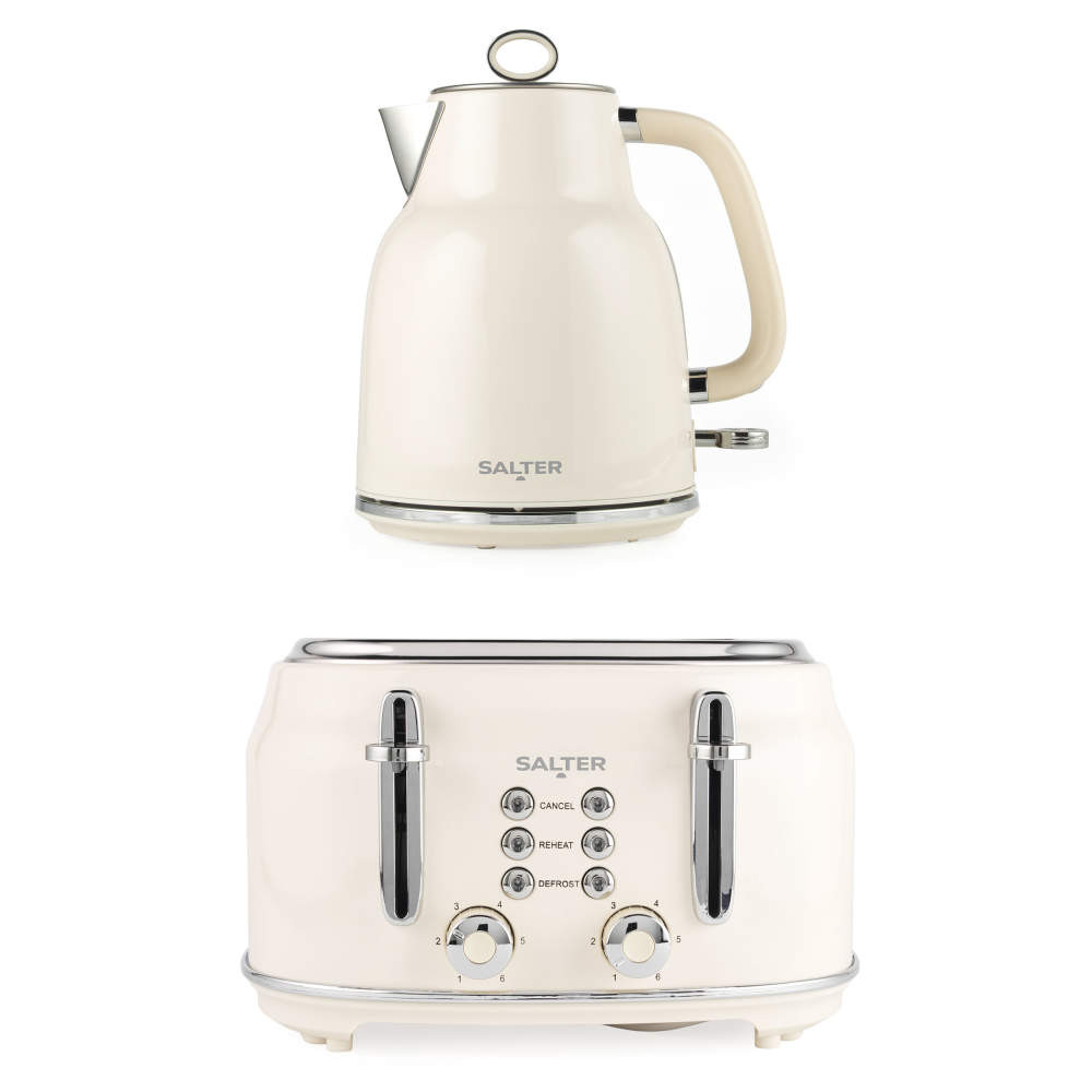 salter Retro Kettle & Toaster Set – Cream